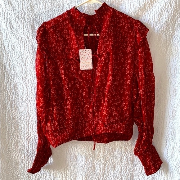 Free People Roma Printed Ruffle Blouse - Picture 6 of 9